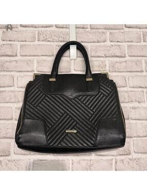 Rebecca Minkoff Amorous Quilted Leather Satchel Purse Black